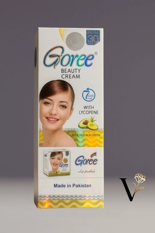 Goree Beauty Cream packaging with a gray background